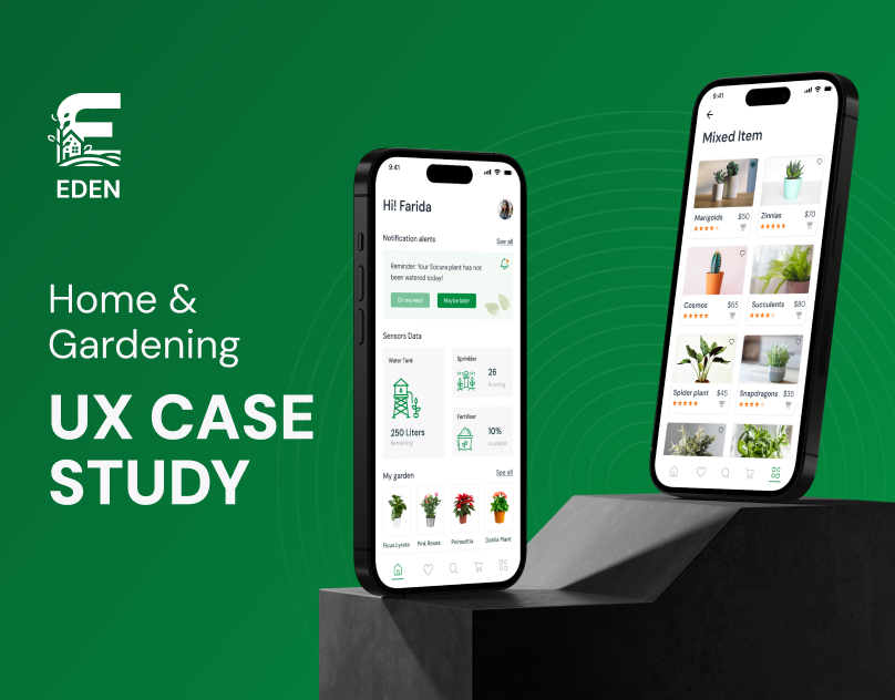 Eden home and gardening mobile app UX case study