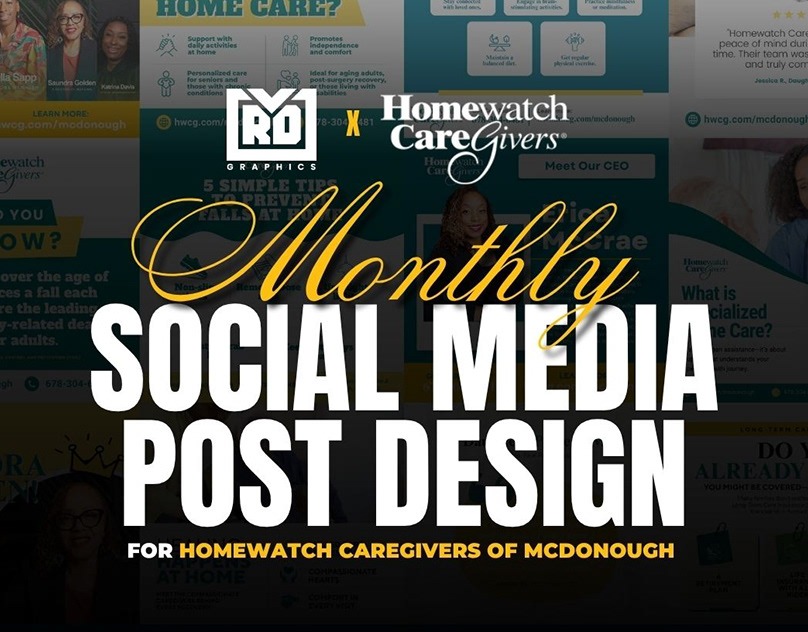 Monthly social media post design for Homewatch CareGivers