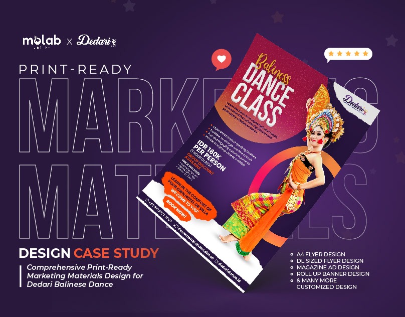 Dedari print-ready marketing materials design case study