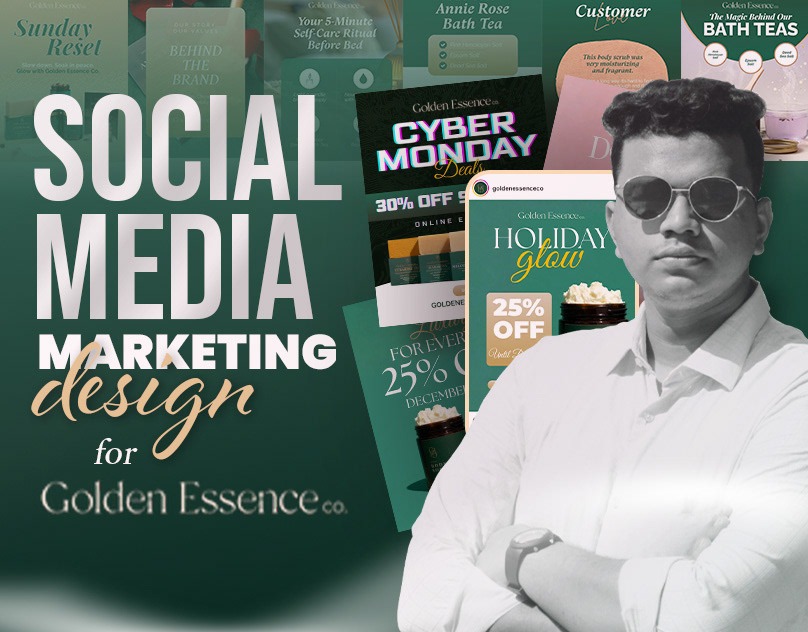 Golden Essence social media marketing design series
